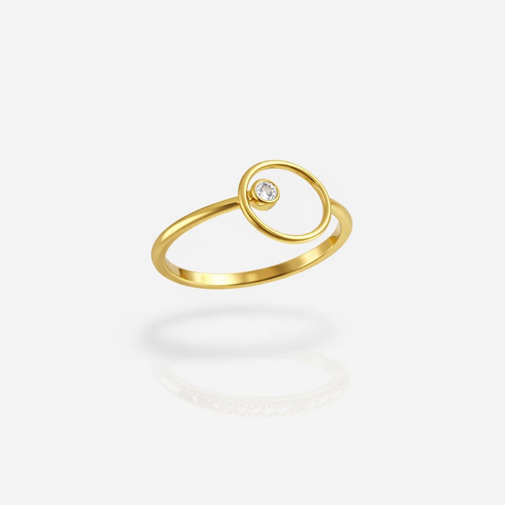 Anel Circulo Com Zirconia